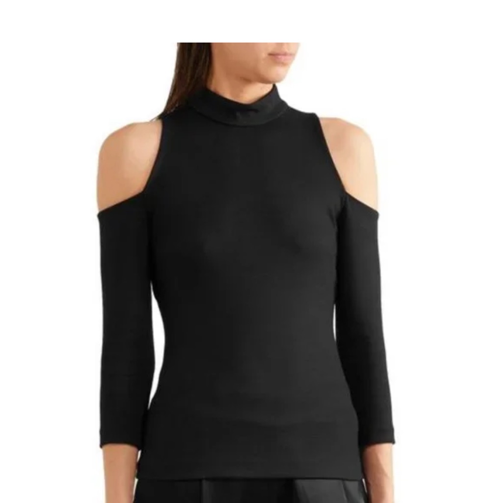 L'agence Black Cold Shoulder Top